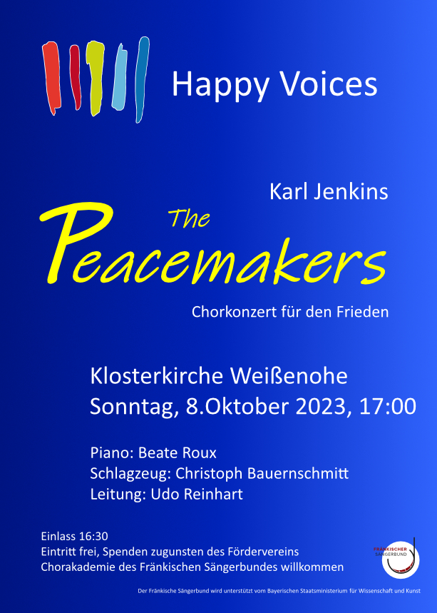 8. Oktober Benefizkonzert „The Peacemakers“ von Karl Jenkins